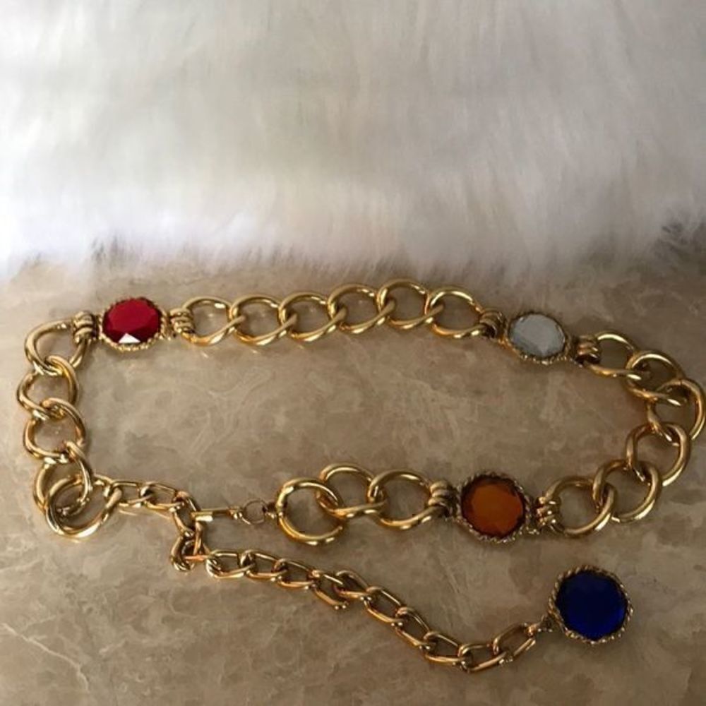 Bejeweled Metallic belt made in France
